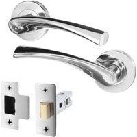 AFIT Chrome Internal Twist Door Handles with Latch 1 Pair Novi Range in Silver | Size: 150mm x 150mm