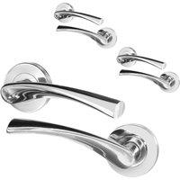 AFIT Chrome Internal Twist Door Handles 3 Pais Novi Range in Silver | Size: 150mm x 150mm