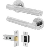 AFIT Chrome Door Handle Latch Set Polished Chrome Internal Latch 1 Pack in Silver | Size: 150mm x 150mm
