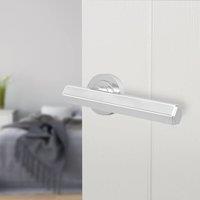 AFIT Chrome Door Handle Polished Chrome Internal Lever On Rose Handle 1 Pack in Silver | Size: 150mm x 150mm