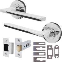 AFIT Chrome Fire Door Handle Latch Set Polished Chrome Internal with Latch in Silver | Size: 150mm x 150mm