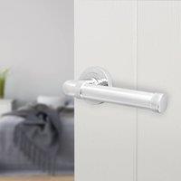 AFIT Chrome Door Handle Polished Chrome Internal Lever On Rose Handle 1 Pack in Silver | Size: 150mm x 150mm