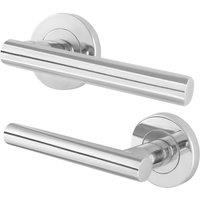 AFIT Chrome Door Handles Round Rose T-Bar 1 Pair Olvera Range in Silver | Size: 150mm x 150mm