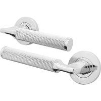 AFIT Chrome Fire Door Handle Polished Chrome Internal Lever On Rose 1 Pack in Silver | Size: 150mm x 150mm