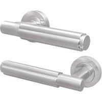 AFIT Satin Door Handle Satin Nickel Internal Lever On Rose Door Handle in Silver | Size: 150mm x 150mm