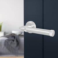 AFIT Satin Door Handle Satin Nickel Internal Lever On Rose Door Handle in Silver | Size: 150mm x 150mm