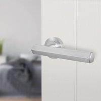 AFIT Satin Door Handle Satin Nickel Internal Lever On Rose Door Handle in Silver | Size: 150mm x 150mm