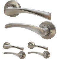 AFIT Satin Nickel Internal Twist Door Handles 3 Pairs Novi Range in Silver | Size: 150mm x 150mm