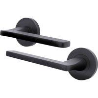 AFIT Black Door Handle Matt Black Internal Lever On Rose Door Handle | Size: 150mm x 150mm