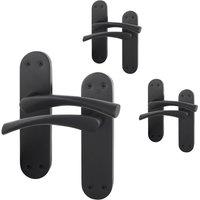 AFIT Matt Black Internal Twist Door Handles 3 Pairs Novi Range | Size: 150mm x 150mm