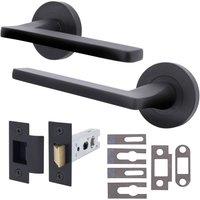 AFIT Black Fire Door Handle Latch Set Matt Black Internal with Latch | Size: 150mm x 150mm