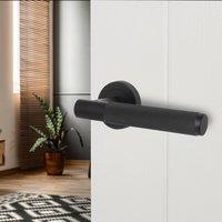 AFIT Black Door Handle Matt Black Internal Lever On Rose 1 Pack | Size: 150mm x 150mm