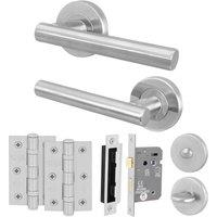 AFIT Satin Bathroom Door Handles, Turn Release WC Lock Hinges T-Bar 1 Pack in Silver | Size: 150mm x 150mm