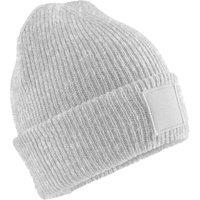 Beechfield Cuffed Tonal Patch Beanie in Light Grey
