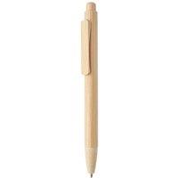 MidOcean Mambo Push Button Bamboo Ballpoint Pen in Cream