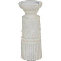 Hill Interiors Carved Candle Holder in White