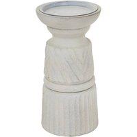 Hill Interiors Carved Candle Holder in White