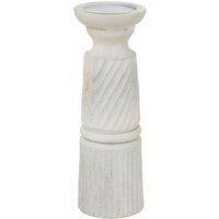 Hill Interiors Large Carved Candle Holder in White