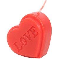 Something Different Love Heart Valentine`s Day Candle in Red