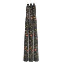 Something Different Midnight Printed Taper Candle (Pack of 3) in Black