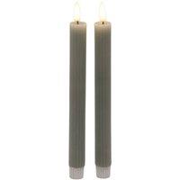 Hill Interiors Luxe Collection Ribbed Taper Candle in Dark Grey