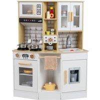 Costway Play Kitchen Kids Wooden Toy Kitchen Pretend Playset w/ Sound & Light