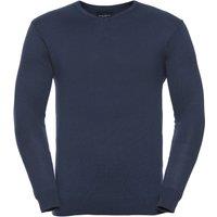 Russell Men's Collection V-Neck Knitted Pullover Sweatshirt in Navy | Size: Small