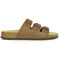 Sanosan Men's Lisbon Leather Sandals in Brown | Size: 11