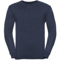 Russell Collection Men's Cotton Acrylic V Neck Sweatshirt in Navy | Size: 2XL