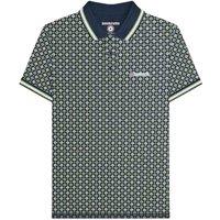 Lambretta Men's Geometric Big & Tall Polo Shirt in Navy | Size: 5XL