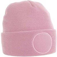 Beechfield Men's Circular Patch Beanie in Pink