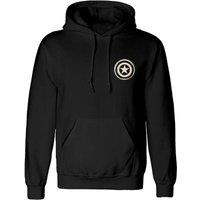 Captain America Men's Linocut Hoodie in Black | Size: Small
