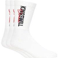 Kings Will Dream Men's Bilkie Sports Socks (Pack of 3) in White