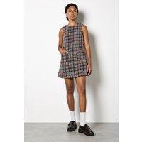 Apricot Women's Colour Pop Tweed Shift Mini Dress in Black | Size: 14