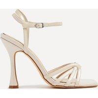 Linzi Women's Serena Nude Faux Patent Leather Sandal Back High Heels | Size: 6-Standard Fit