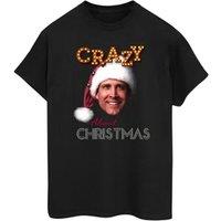 National Lampoon's Christmas Vacation Women's Crazy About Christmas Cotton Boyfriend T-Shirt in Black | Size: 4XL
