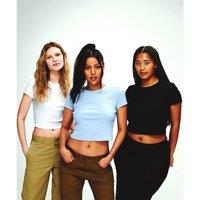 Bella + Canvas Women's Micro-Rib Cropped T-Shirt in Natural | Size: XS