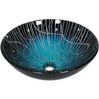 Living and Home Tempered Glass Countertop Washbasin Vessel Sink
