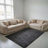 Stratus Interiors Ambassador 2+3 Sofa Set with Silver Trim (Frill & No-Frill Options) in Cream
