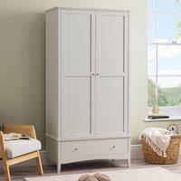 Christow Double Wardrobe with Drawer 2 Door Bedroom Storage Cupboard in Natural