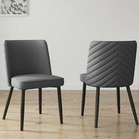 Furniture Maxi Set Of 2 Misa Velvet Dining Chair in Grey