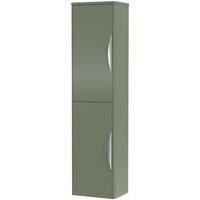 Balterley Wall Hung Tall Bathroom Storage Unit 1399 x 356 x 253mm - Satin Green