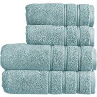 CHRISTY 'Antalya' 100% Turkish Cotton 4 Piece Luxury Bath Towel Set in Pale Blue