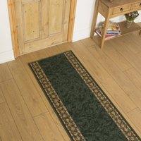 runrug Hallway Runner Rug - Non-Slip, Hardwearing, 5.4mm - 'Cheops' in Green | Size: 100 cm x 300 cm