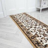runrug Hallway Carpet Runner Rug - Soft & Comfy, 9mm - 'Traditional' in Beige | Size: 70 cm x 240 cm