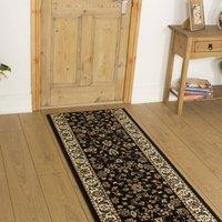 runrug Hallway Carpet Runner Rug - Soft & Comfy, 9mm - 'Persian' in Black | Size: 70 cm x 330 cm