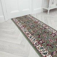 runrug Hallway Carpet Runner Rug - Soft & Comfy, 9mm - 'Traditional' in Green | Size: 70 cm x 180 cm