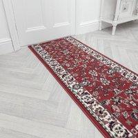 runrug Hallway Carpet Runner Rug - Soft & Comfy, 9mm - 'Traditional' in Red | Size: 80 cm x 240 cm