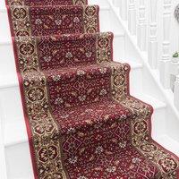 runrug Stair Runner Carpet - Durable, Non-Slip, 5.4mm - 'Bidjar' in Red | Size: 66 cm x 660 cm