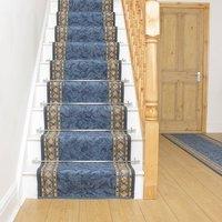 runrug Stair Runner Carpet - Durable, Non-Slip, 5.4mm - 'Cheops' in Blue | Size: 80 cm x 510 cm